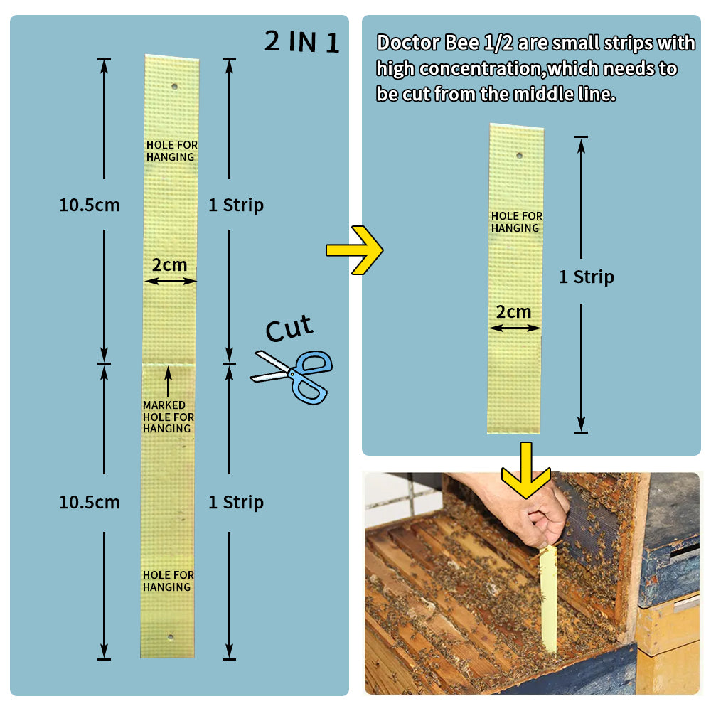 Doctor Bee 1/2 strips - 20 x Fluvalinate strips